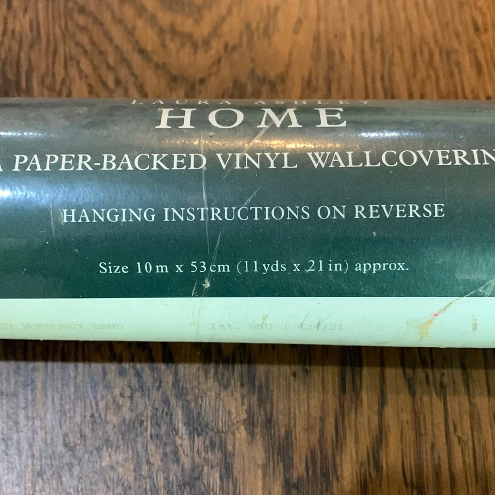 Sealed Laura Ashley Home Vinyl Wallpaper 11 yds x21” see pictures made in UK